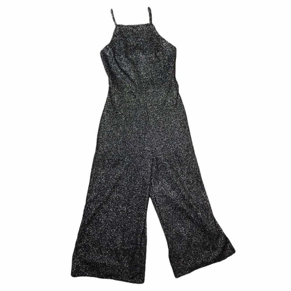 Wild Fable Metallic Wide Leg Cropped Jumpsuit